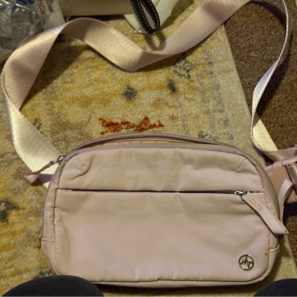 Soft Blush Crossbody Bag with Adjustable Strap